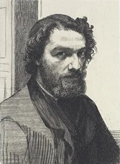 Etcher Prints: Portrait of Alphonse Legros, 1861. Creator: Felix Bracquemond