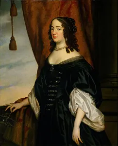 Olive Branch Prints: Portrait of Amalia van Solms (1602-75), 1650. Creator: Workshop of Gerard van Honthorst