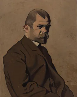 Portrait of Ambroise Vollard (1865-1939), 1902. Creator: Vallotton