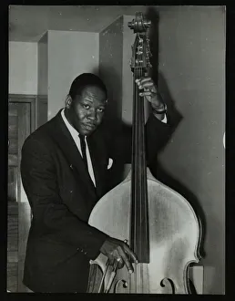 Portrait of American double bass player Curtis Counce, c1950s. Artist: Denis Williams Portrait of American double bass player Curtis Counce, c1950s. Artist: Denis Williams
