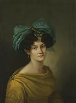 Shawl Prints: Portrait of Anastasia Vadkovskaya, 1828. Creator: Ivan Shevtzov
