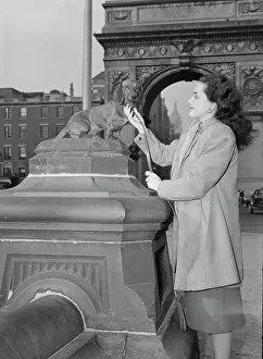Portrait of Ann Hathaway, Washington Square, New York, N.Y. ca. May 1947. Creator: William Paul Gottlieb