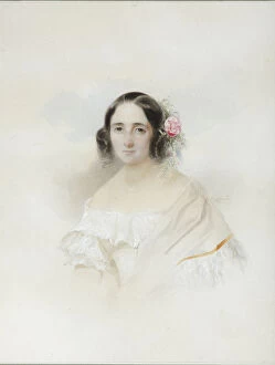 Portrait of Anna Alexeevna Olenina (1808-1888), 1839. Artist: Hau (Gau), Vladimir Ivanovich (1816-1895)