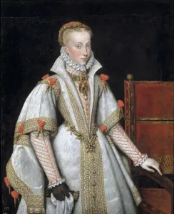 Portrait of Anna of Austria (1549?1580), Queen consort of Spain, 1616. Artist: Gonzalez y Serrano Portrait of Anna of Austria (1549?1580), Queen consort of Spain, 1616. Artist: Gonzalez y Serrano