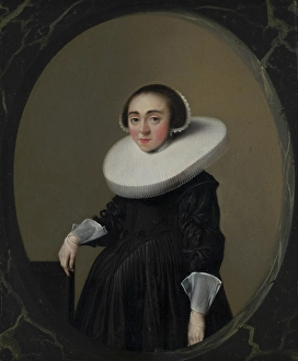 Rosy Cheeked Prints: Portrait of Anna Hooftman (1613-after 1645), c1630s. Creator: Hendrik Gerritsz Pot