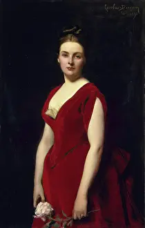 Academic Prints: Portrait of Anna Obolenskaya, 1887. Creator: Charles Emile Auguste Carolus-Duran