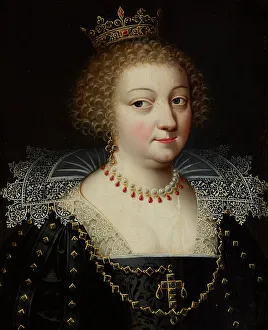 Muzeum Narodowe Prints: Portrait of Anne of Austria (1601-1666), Between 1621 and 1630. Creator: Anonymous