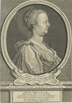 Desrochers Prints: Portrait of Anne Dacier nee Le Fevre (1647-1720), ca 1720. Creator: Desrochers