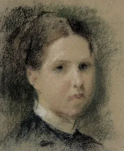Artists Sister Prints: Portrait of Annie Edelfelt, 1880-1885. Creator: Albert Edelfelt