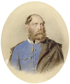 Kriehuber Prints: Portrait of Archduke Karl Ludwig of Austria (1833-1896) as Proprietor of the Uhlan Regiment