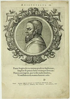Portrait of Aristoteles, published 1574. Creators: Unknown, Johannes Sambucus