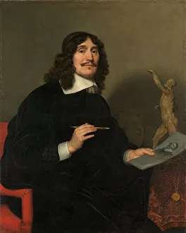 Gerard Honthorst Prints: Portrait of an Artist, 1655. Creator: Gerrit van Honthorst