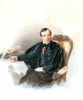 Brullov Gallery: Portrait of the artist and architect Alexander Briullov (1798-1877)
