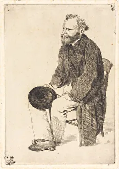 Edgar 1834 1917 Prints: Portrait of the artist Edouard Manet (1832-1883). Artist: Degas, Edgar (1834-1917)