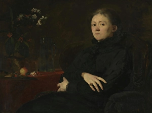 Eilif Peterssen Prints: Portrait of the Artist Harriet Backer, 1878. Creator: Eilif Peterssen