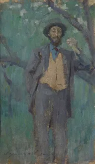 Borisov Musatov Prints: Portrait of the artist Isaac Levitan (1861-1900), 1895