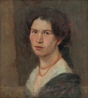 Milan Thomka Mitrovsk Prints: Portrait of the Artist Jonasova, around 1910. Creator: Milan Thomka Mitrovsky