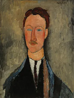 Constructivism Prints: Portrait of the Artist Léopold Survage, 1918. Creator: Amadeo Modigliani