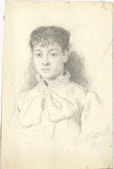 Vasnetsov Prints: Portrait of the artist Maria Yakunchikova (1870-1902)