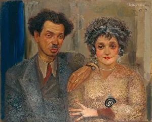 Grigoriev Prints: Portrait of the artist Nikiolai Remizov (1887-1975) with his wife