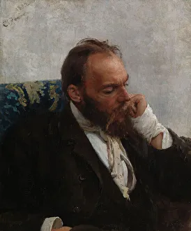 Ilya Efimovic Repin Prints: Portrait of the Artist Nikolay (Mykola) Murashko, 1882. Creator: Il'ya Repin