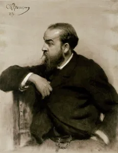 Ilya Efimovic Repin Prints: Portrait of the Artist Rafail S. Levitsky, 1878. Creator: Il'ya Repin