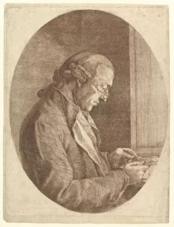 Sketching Gallery: Portrait of an Artist Sketching a Portrait Miniature, 1799