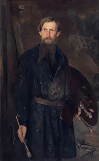 Nikolai Dmitrievich 1850 1929 Gallery: Portrait of the artist Viktor Vasnetsov (1848-1926), 1891. Artist: Kuznetsov