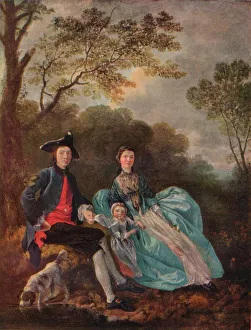 Studio Volume 86 Prints: Portrait of the Artist with his Wife and Daughter, c1748. Artist: Thomas Gainsborough