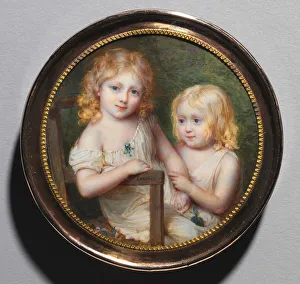 Portrait of the Artists Children Emma and Paul, c. 1795. Creator: Jean-Antoine Laurent (French