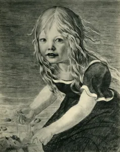 Karl Friedrich Prints: Portrait of the artists daughter, Marie, at the coast, 1816, (1943)