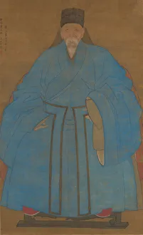 Hanging Scrol Prints: Portrait of the Artists Great-Granduncle Yizhai at the Age of Eighty-Five