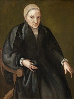 Skullcap Prints: Portrait of the artist's mother in law, 1571-1578. Creator: Europa Anguissola