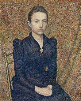 Pointillism Gallery: Portrait of the Artists Sister, 1891. Creator: Georges Lemmen