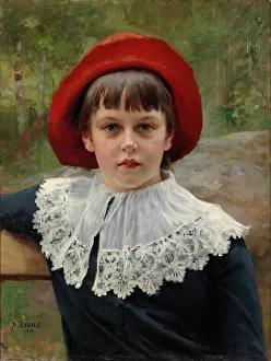 Fringe Prints: Portrait of the Artist's Sister Berta Edelfelt, 1884. Creator: Albert Edelfelt