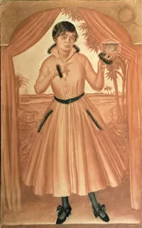 Black Chalk And Sanguine On Paper Gallery: Portrait of the artists wife, c. 1917. Artist: Yakovlev, Alexander Yevgenyevich (1887-1938)