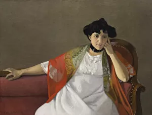 Musee Des Beaux Arts Gallery: Portrait of the artists wife, Gabrielle Vallotton, 1905. Creator: Vallotton, Felix Edouard