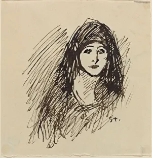 Pen And Brown Ink Prints: Portrait of the Artists Wife, late 19th-early 20th century