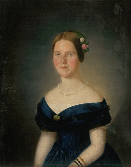 Portrait of Augusta Tibely, nee Grossmann, around 1849. Creator: Karol Augustus Tibely