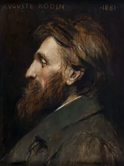 Petit Palais Gallery: Portrait of Auguste Rodin (1840-1917), 1881. Creator: Flameng, Francois (1856-1923)
