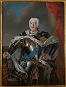 Le Jeune Prints: Portrait of Augustus III (1696-1763), c1750. Creator: Louis de Silvestre