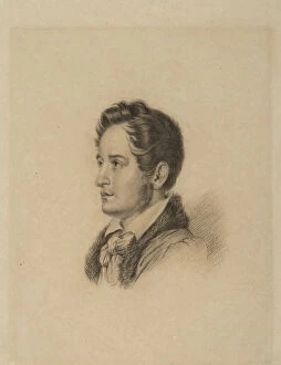Russian Writer Gallery: Portrait of the author Alexander Herzen (1812-1870), ca 1836