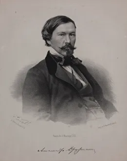 Borel Prints: Portrait of the author Alexander Vasilyevich Druzhinin (1824-1864), 1860s