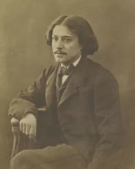 Albumin Photo Gallery: Portrait of the author Alphonse Daudet (1840-1897), ca 1860