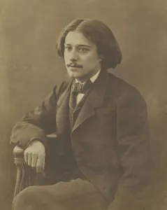 Albumin Photo Gallery: Portrait of the author Alphonse Daudet (1840-1897), ca 1860