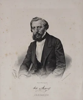 Borel Prints: Portrait of the author Ivan Sergeyevich Aksakov (1823-1886), 1860s