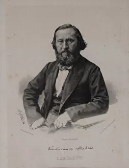 I Turgenev Memorial Museum Gallery: Portrait of the author Konstantin Sergeyevich Aksakov (1817-1860), 1860s