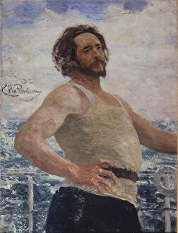 Andreyev Collection: Portrait of the author Leonid Andreyev (1871-1919), 1912. Artist: Repin, Ilya Yefimovich (1844-1930)