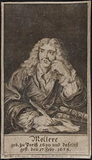 Fine Prints: Portrait of the author Moliére (1622-1673), 1751. Creator: Anonymous