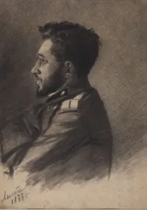 State Central Literary Museum Gallery: Portrait of the author Vsevolod Mikhailovich Garshin (1855-1888), 1877